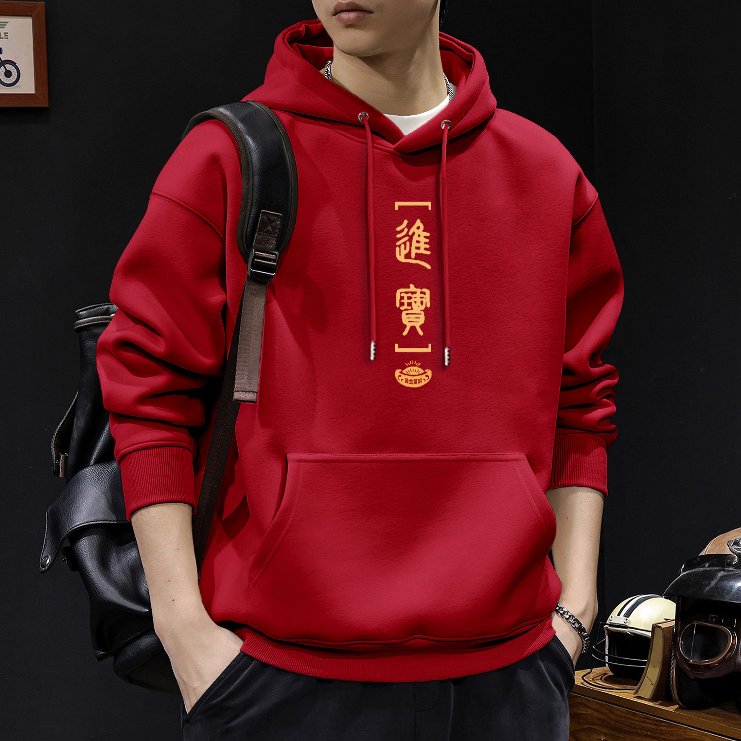 420g pesado chaqueta con sombrero hombre marca de moda de otoño estilo retro americano de alta tendencia guapo chaqueta con sombrero de otoño