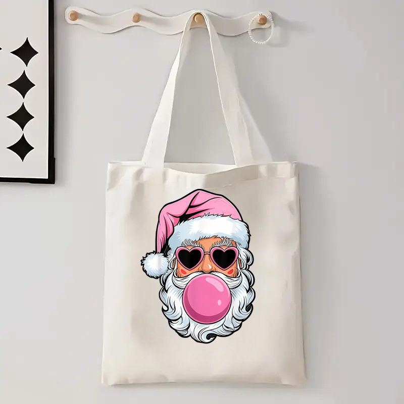 Cross-Border Men and Women Christmas New Year Canvas Bag Student Portable Storage Handbag Shopping Travel Shoulder Bag Cross-Border Men and Women Christmas New Year Canvas Bag Student Portable Storage Handbag Shopping Travel Shoulder Bag