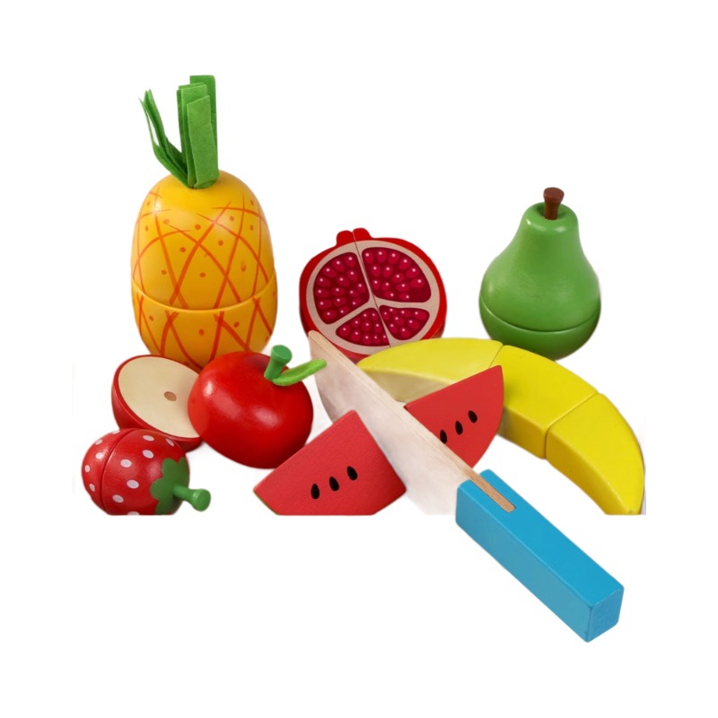 Corte de madera de los niños bandeja de madera de corte magnético juguetes de frutas y verduras de corte juguetes Play House