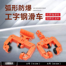 行車電動葫蘆電纜線工字鋼滑輪尼龍工字鋼拖纜滑車全塑料防爆滑車