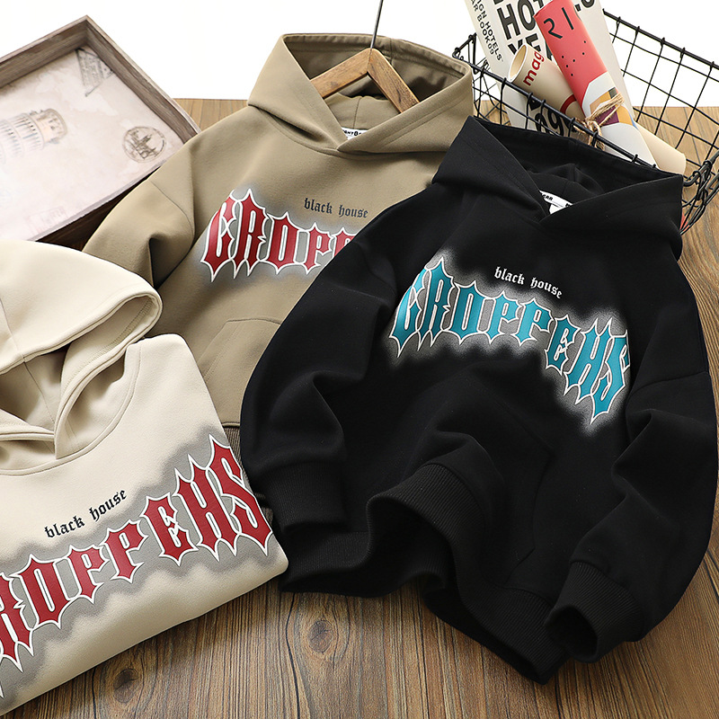 Boys' Sweater 2023 Autumn New Mid size Children's Clothing Top Sports Hooded Pullover_voghion.com