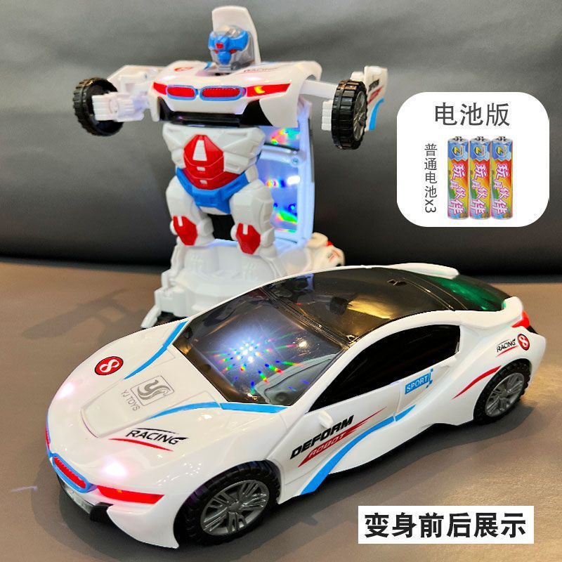 跨境儿童电动万向变形警车男孩玩具0-6岁宝益智声光汽车玩具批发|undefined