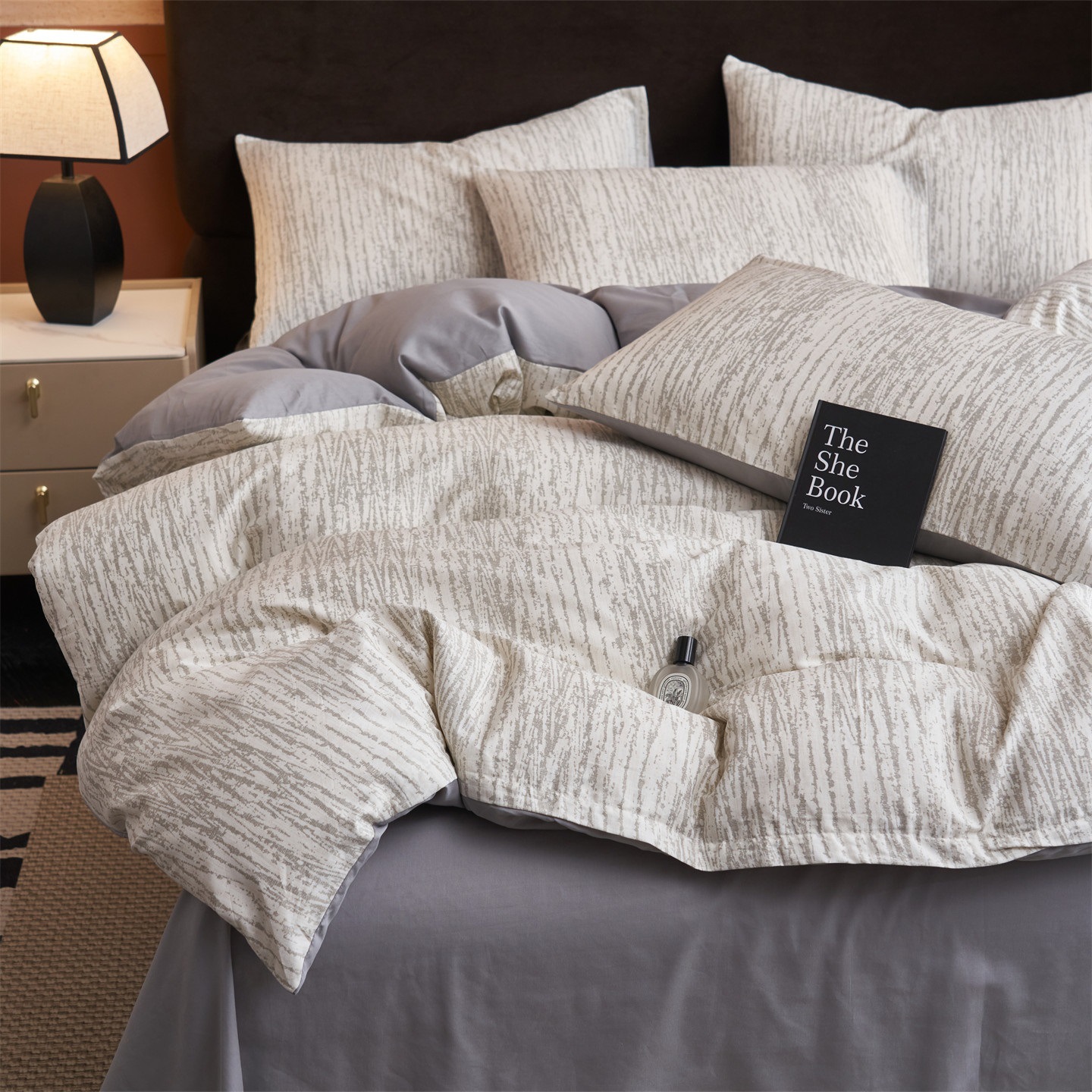 2026 New Model Pure Cotton 12868 Printed Duvet Cover, Bed Fitted Sheet, All-cotton Bedding Four-piece Set_voghion.com