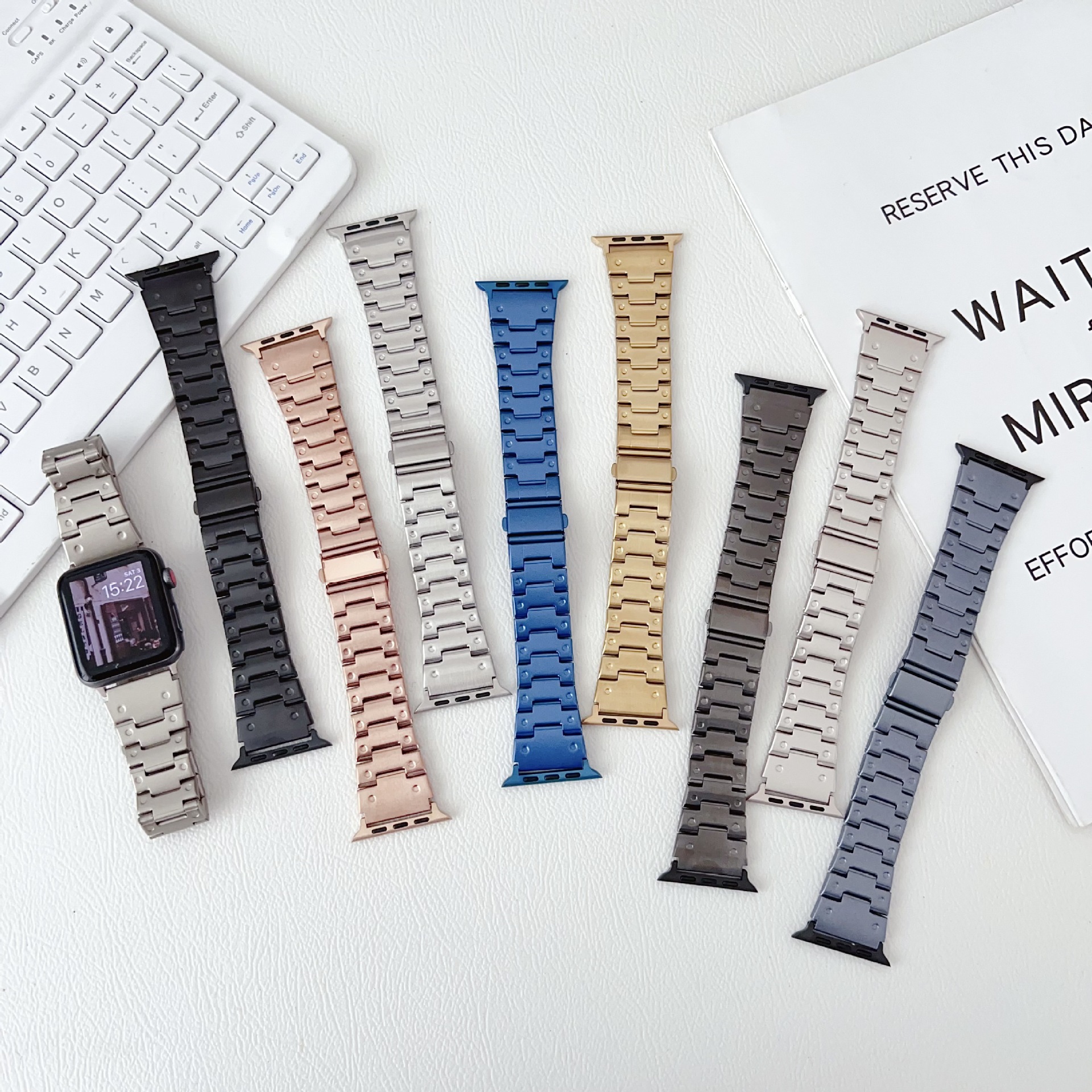 Stainless steel sheet with polka dot edge iwatch smart watch strap for apple applewatch new now