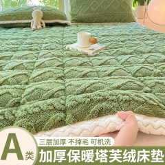 クラスA厚いタフマットレスクッション家庭用寝室牛乳ベルベットマットレス冬シングルマット布団