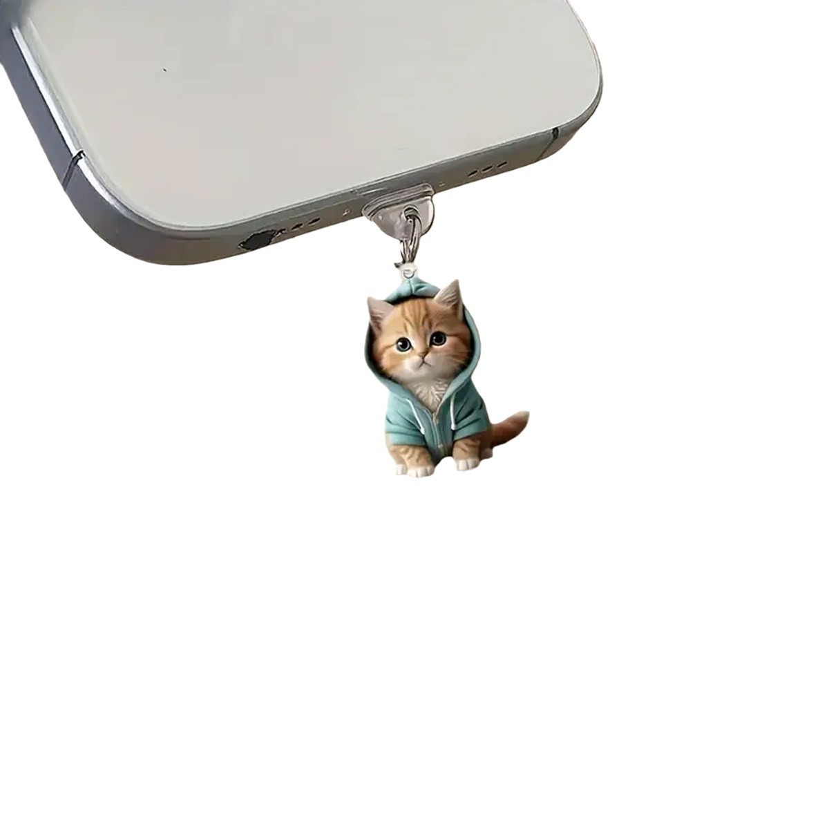 El nuevo tapón antipolvo acrílico 2D transfronterizo es adecuado para la interfaz del teléfono móvil de Apple. El gato es adecuado para el teléfono móvil.