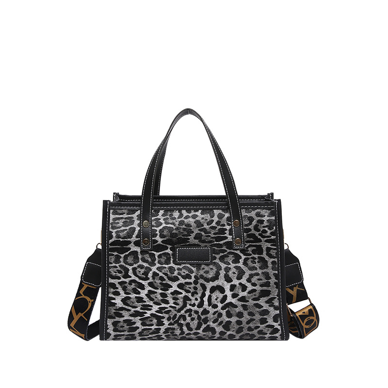 Otoño popular impresión leopardo bolso de gran capacidad para mujeres 2024 nuevo viaje bolsa de hombro bolso universitario bolsa de mano