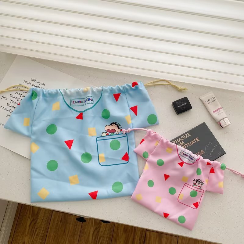 卡通小新抽绳束口袋手提帆布袋礼品袋福袋手提收纳袋整理袋小布袋