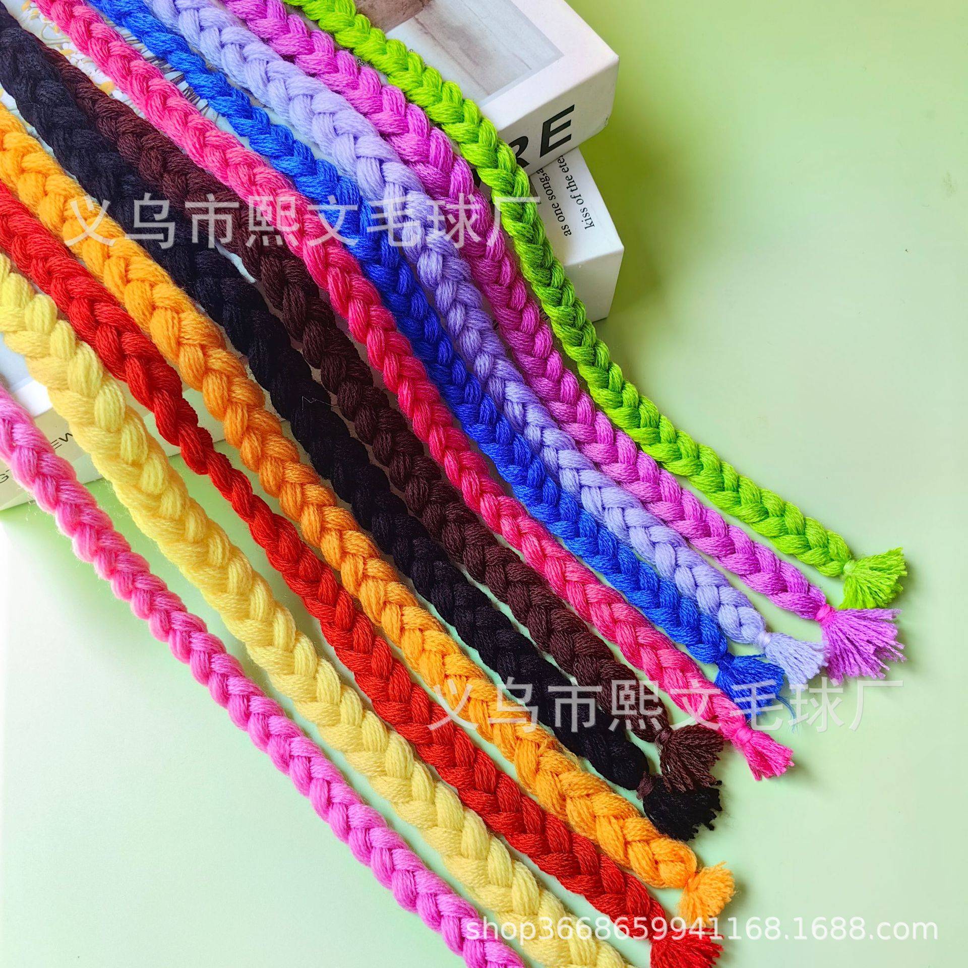 跨境手工diy麻花毛线小辫子服饰发饰布偶玩具配饰辅料低价批发