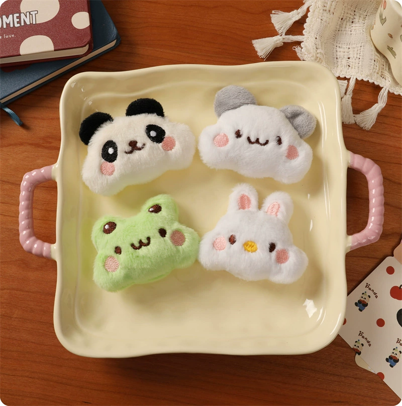 Пухлые мультяшные плюшевые маленькие животные панда лягушка маленький кролик брошь подвеска скрипучий костюм diy аксессуары