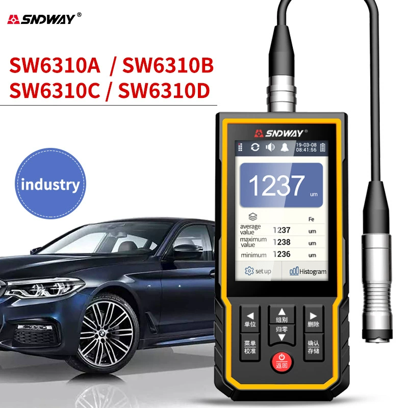 Датчик толщины SW-6310D покрытия Shenzhen Dawei Автомобильный детектор толщины краски оцинкованный датчик толщины слоя
