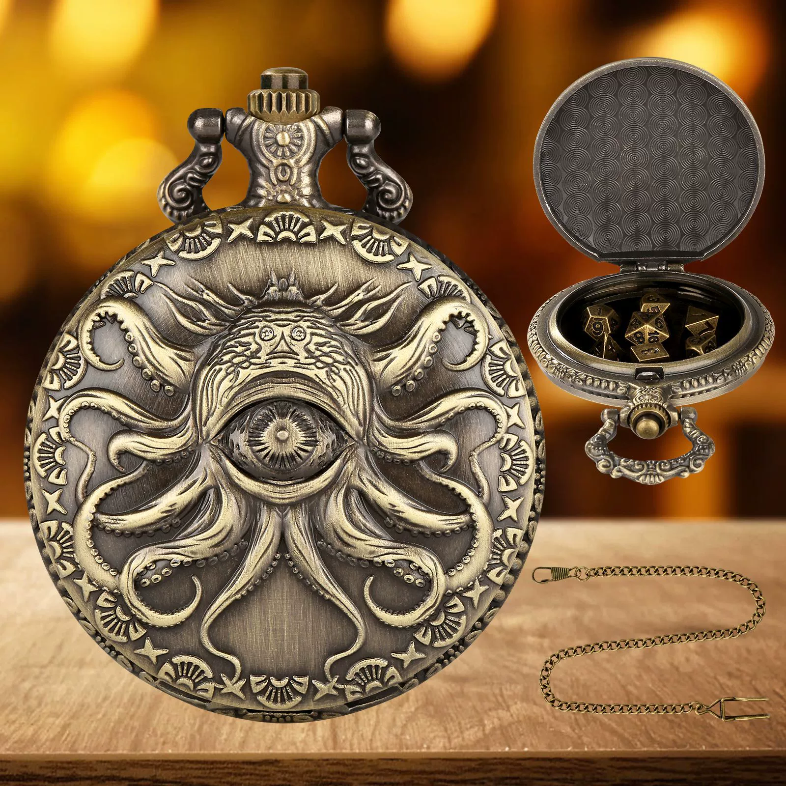 (Частные модели) ювелирная подвеска для DND игральных костей ретро, relieve one-eye eight-claw fish case thick waist chain прямые продажи
