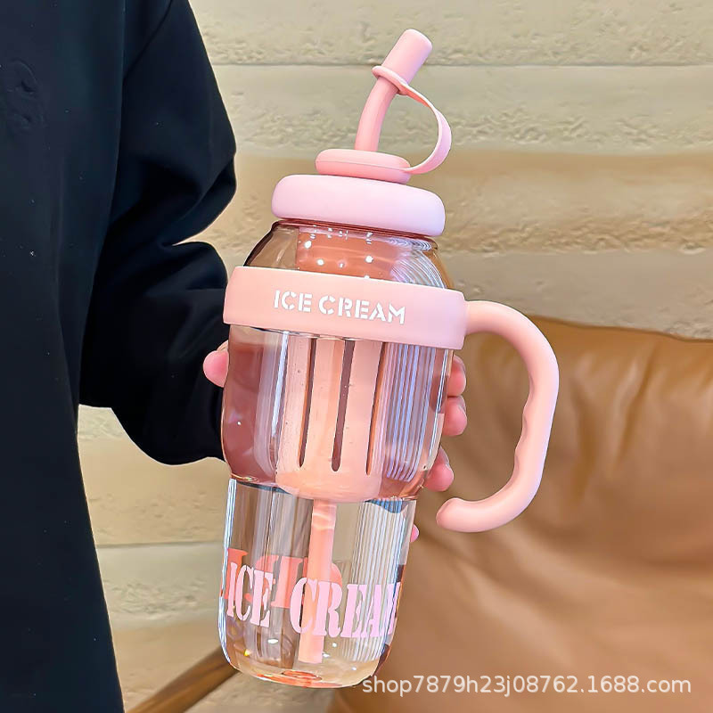 インターネットセレブベリーカップ大容量高価値ハンドルカップ夏アイスバーカッププラスチックストローカップ2025新モデル|undefined