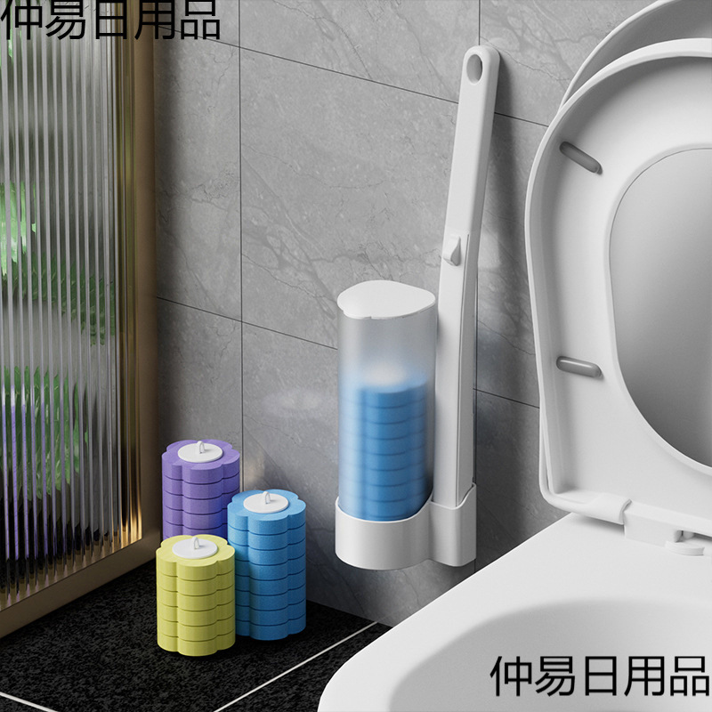 Disposable toilet brush household no dead corner toilet brush replacement head wall-mounted bathroom cleaning wall-mounted