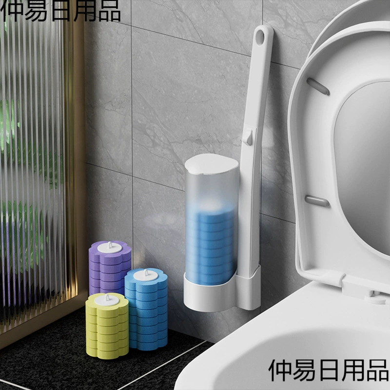 Disposable toilet brush household no dead corner toilet brush replacement head wall-mounted bathroom cleaning wall-mounted