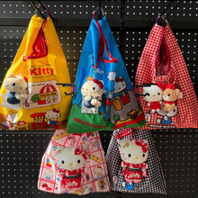 现货新款日系卡通可爱猫咪购物袋可折叠手拎手提袋双面印花环保袋