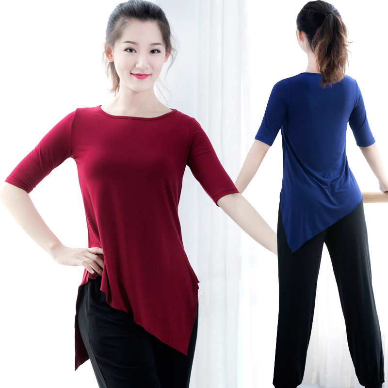 Modern Dance Costume Women's Classical Jazz Figure Yoga Examination Training Modality Irregular Top Adult