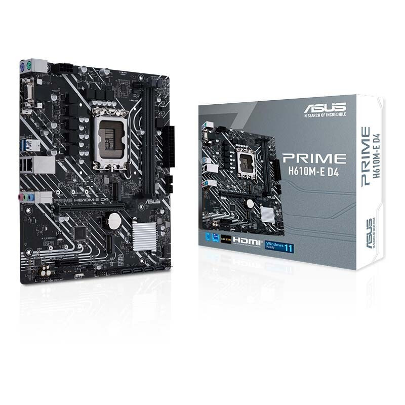 华硕PRIME H610M-E D4 电脑游戏主板适用12代CPU处理器I5 12400
