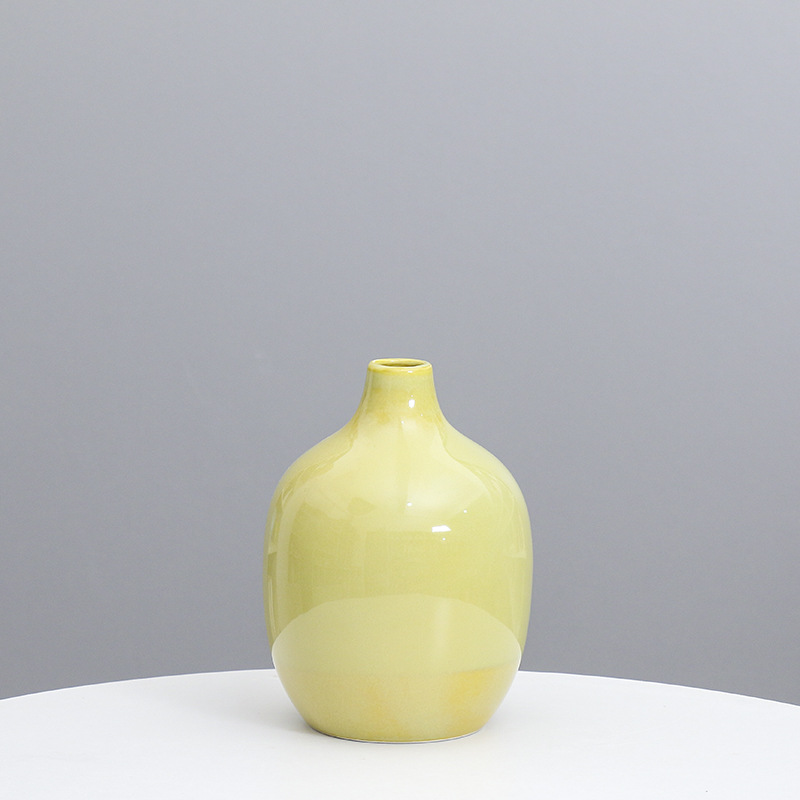 Esmalte de cerámica florero hogar hotel decoración suave decoración del hogar flor creativa Ware Nordic simple decoración moderna al por mayor