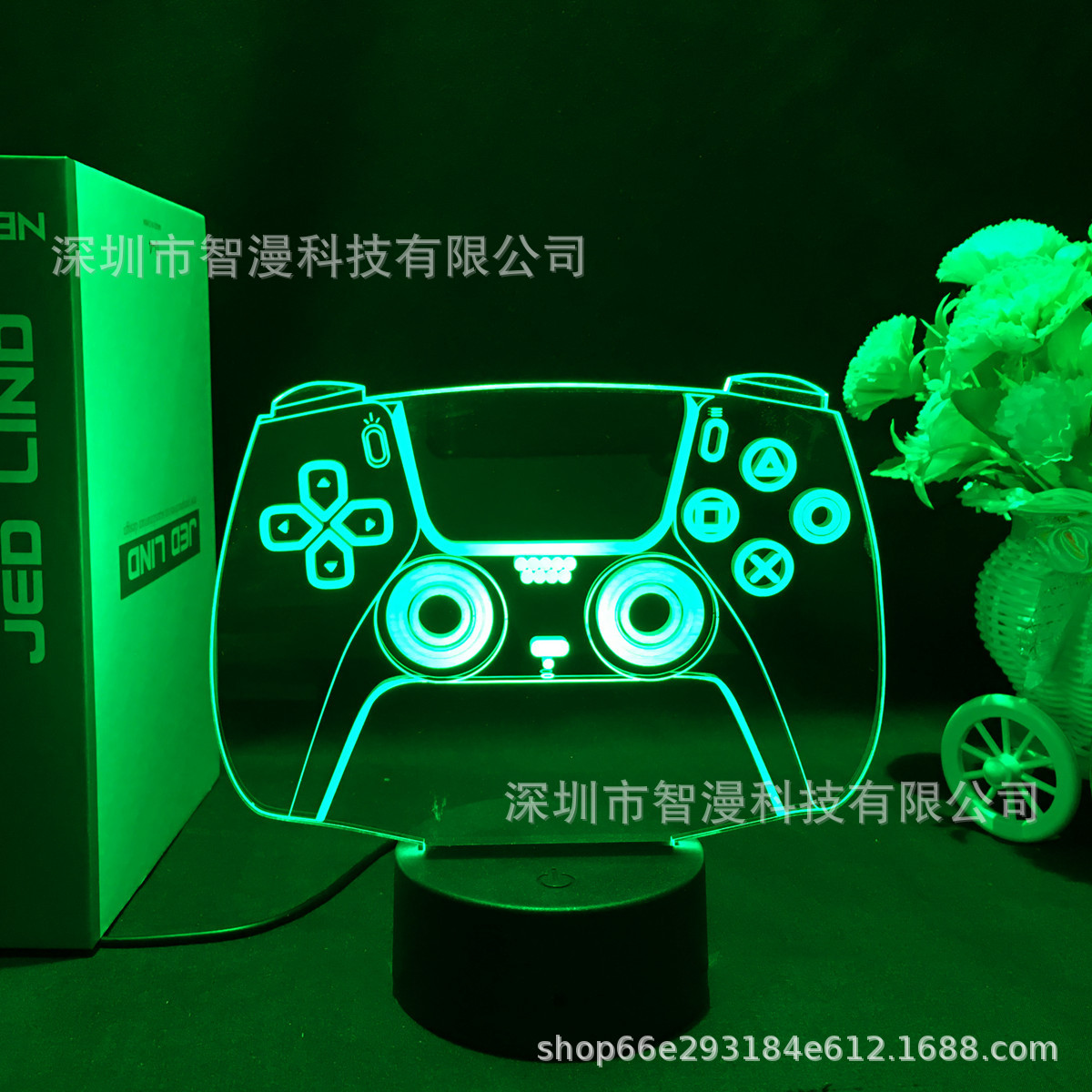  Controlador de juegos PS/Xbox con auriculares 3D, lámpara LED multicolor, acrílico, regalo para exportación