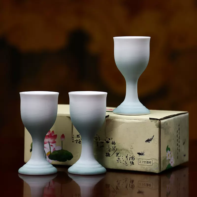 陶瓷酒杯家用客厅佛堂酒杯摆件观音佛前供奉佛具装饰品佛具用品