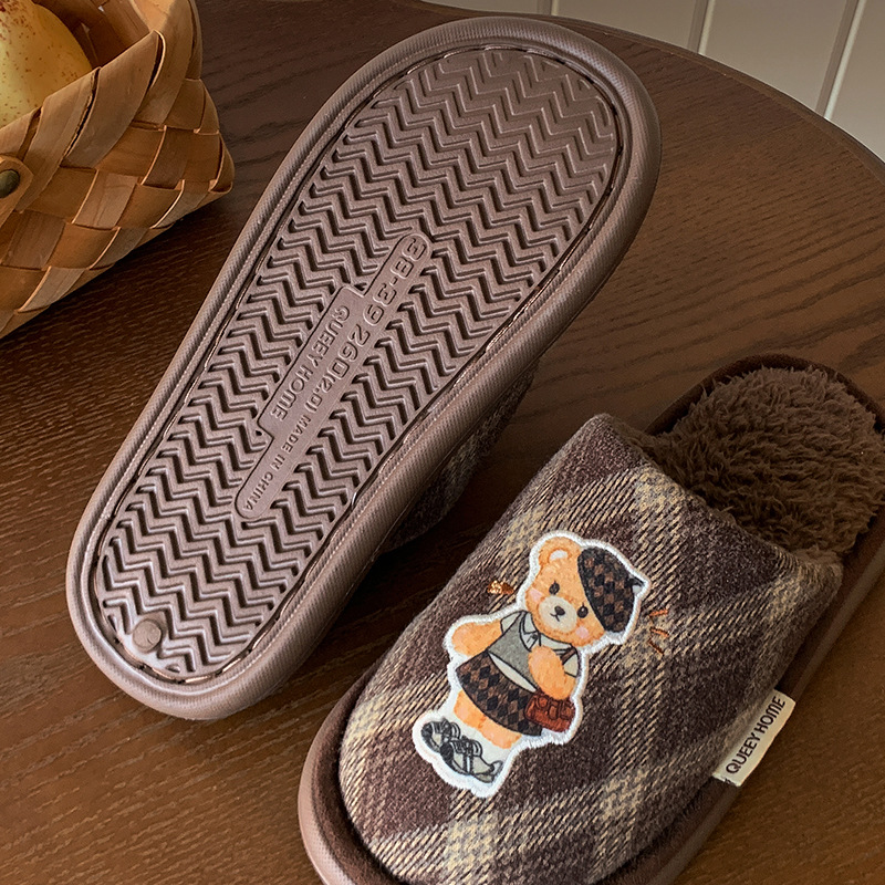 Zapatillas de algodón para mujer 2026 nuevo otoño e invierno hogar interior antideslizante fondo suave cálido más zapatillas de algodón de terciopelo para hombres y mujeres