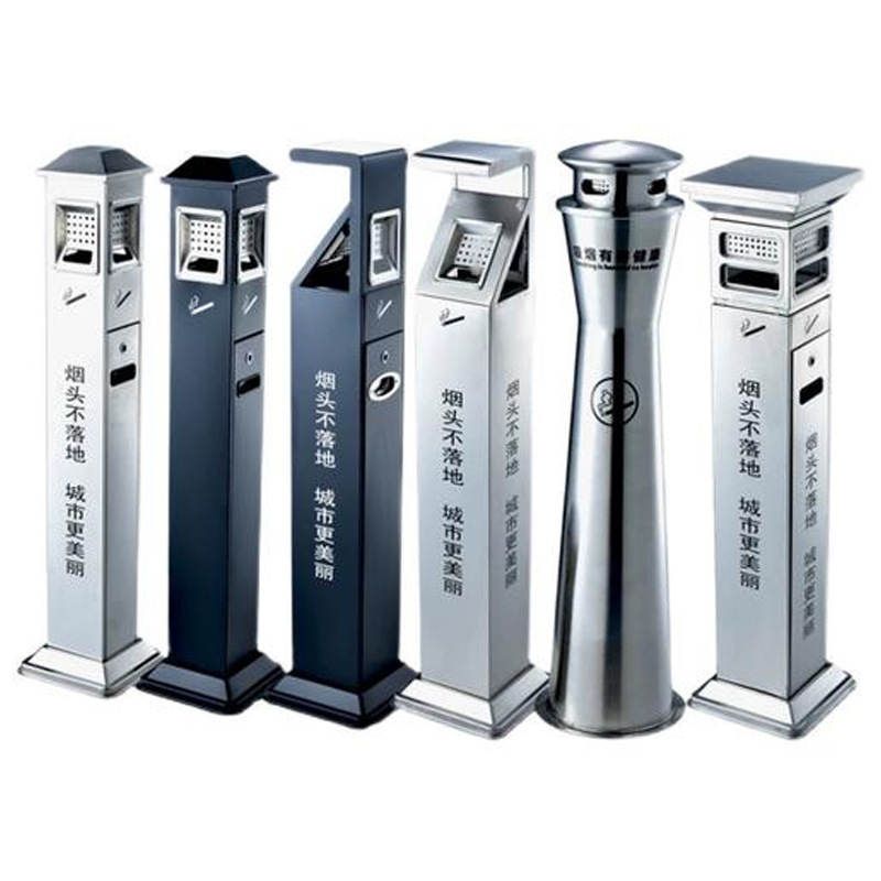 Outdoor Stainless Steel Ash Column, Smoke Extinguishing Bin, Smoking Area Ash Bin, Factory Vertical Ashtray, Smoke Extinguishing Trash Can