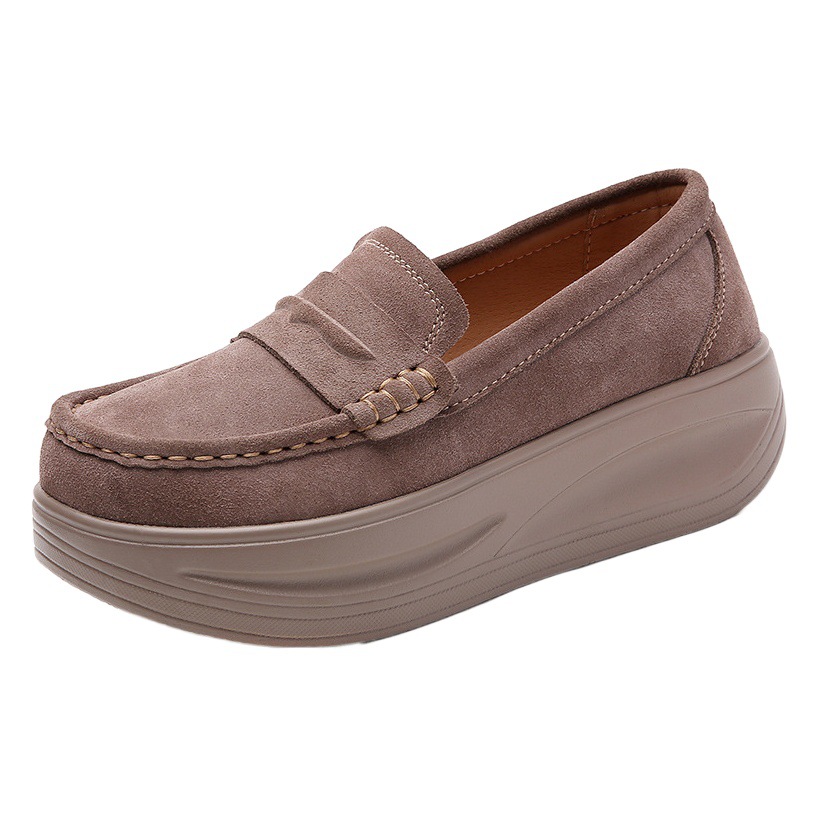 Cross-border plus size Autumn British Style Women's Shoes Wedge Shoes Women's High Heeled Soft Sole Heeled Shoes Thick Sole Rocking Shoes 2022