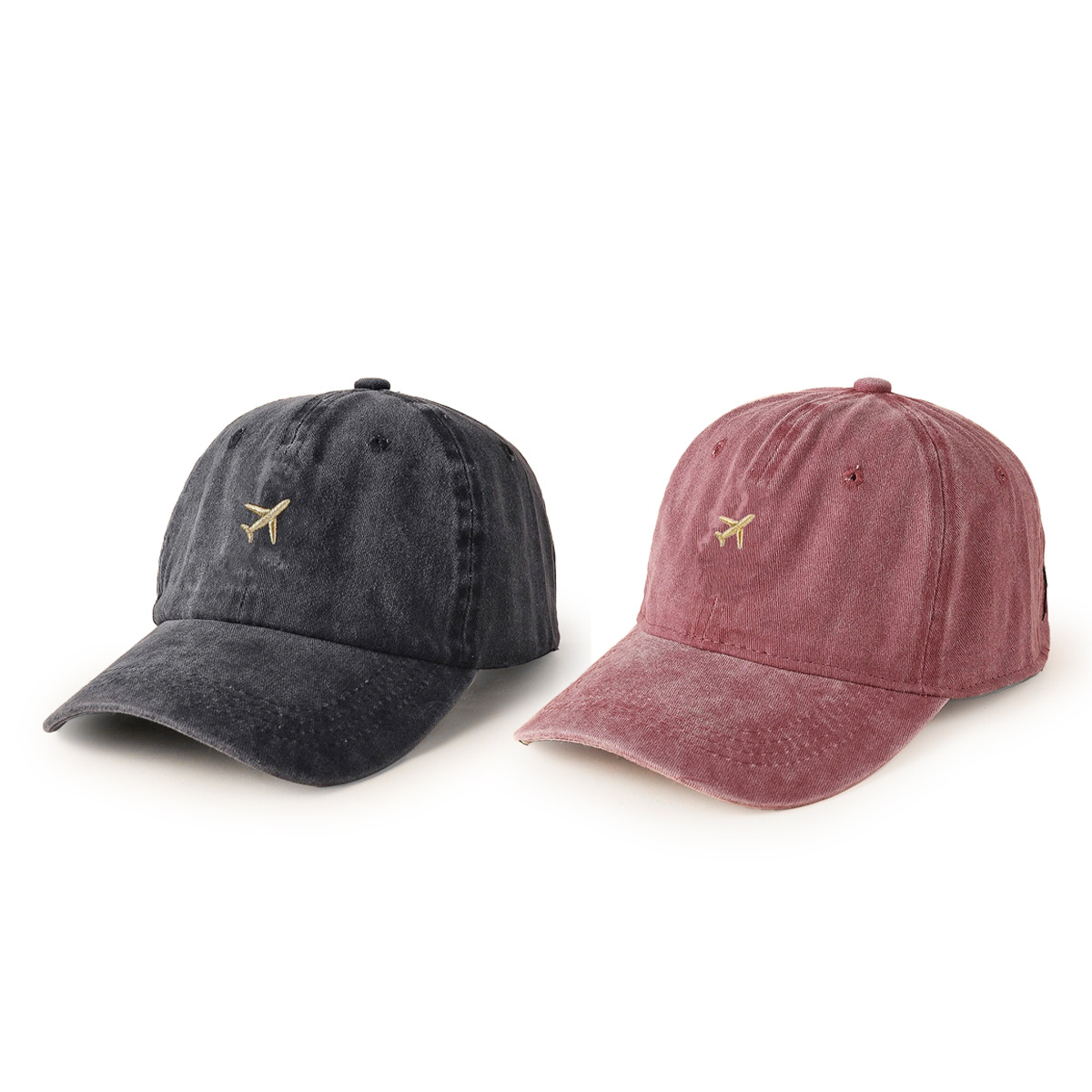 Unisex Retro Solid Color Airplane Embroidery Baseball Cap display picture 2