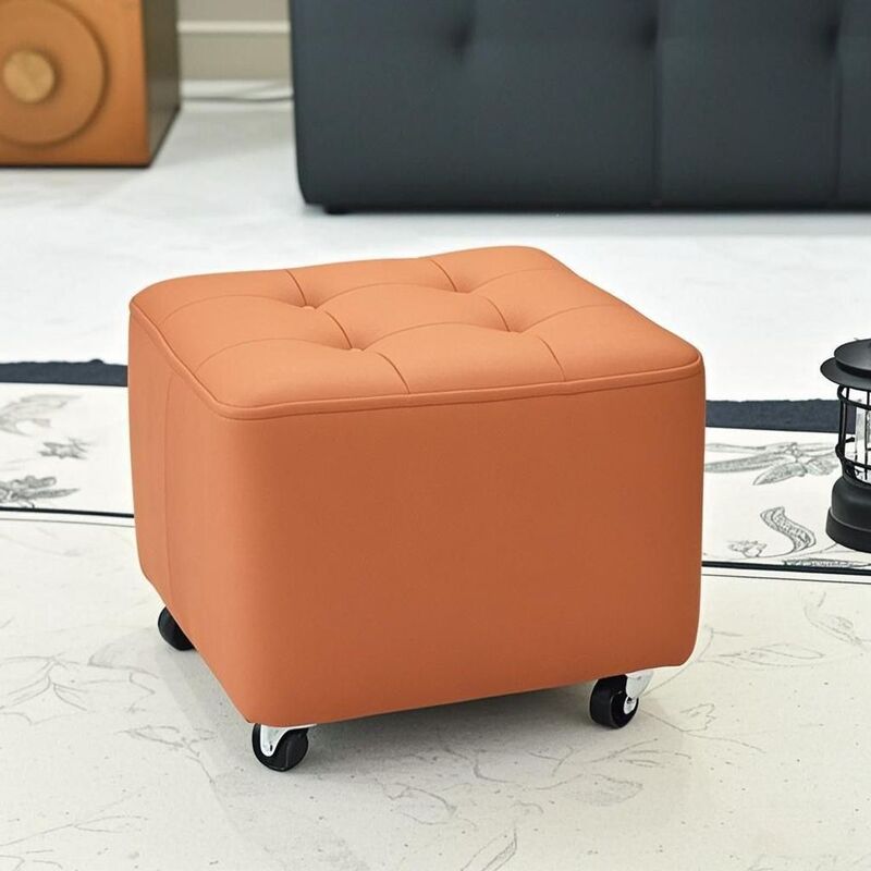 Small stool for home use, low stool for changing shoes, stool with swivel wheels, coffee table stool, low stool with casters, small bench for living room, small round stool Small stool for home use, low stool for changing shoes, stool with swivel wheels, coffee table stool, low stool with casters, small bench for living room, small round stool