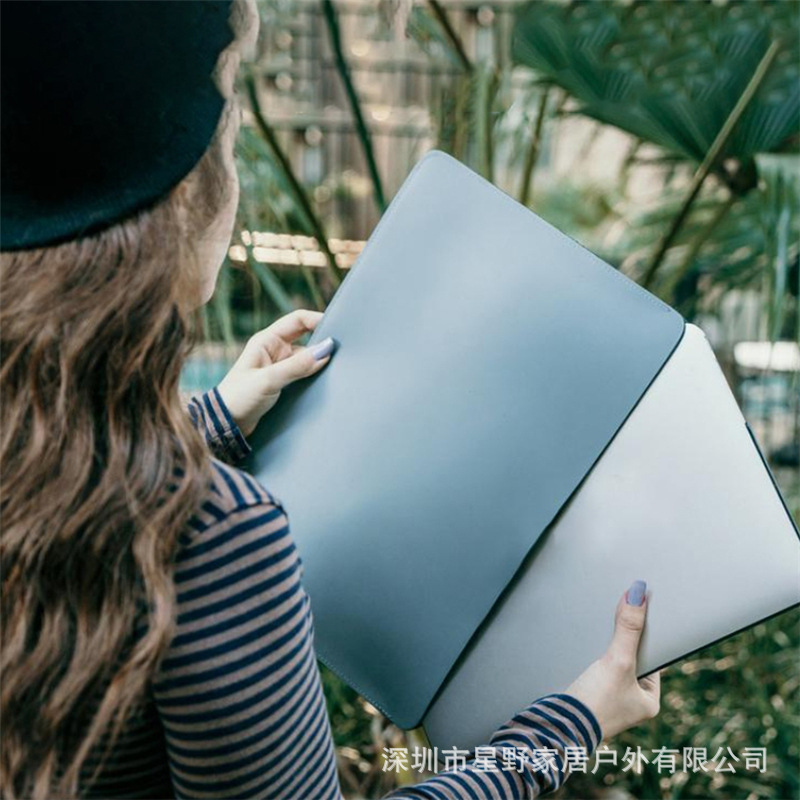 新款笔记本电脑皮革保护套客制跨境纯色简约商务笔记本电脑皮套