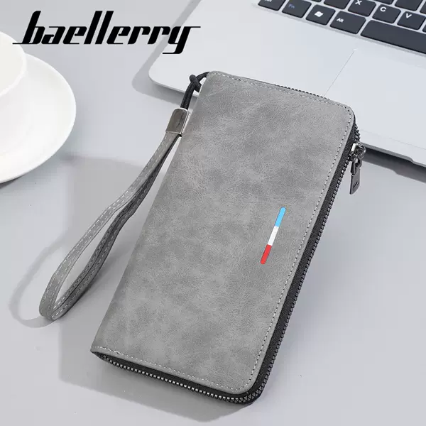 New Men's Long Wallet Cross-Border Large Capacity High-End Business Soft Wallet Retro Zipper Coin Clutch