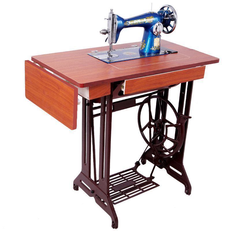 Máquina de coser de pedal de estilo antiguo Flyer doméstica portátil actualización eléctrica comestible coche de coser de ropa gruesa