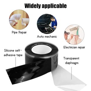 Silicone self-adhesive tape bathroom faucet waterproof heat-resistant leak-repairing tape water pipe seal high-pressure insulation tape