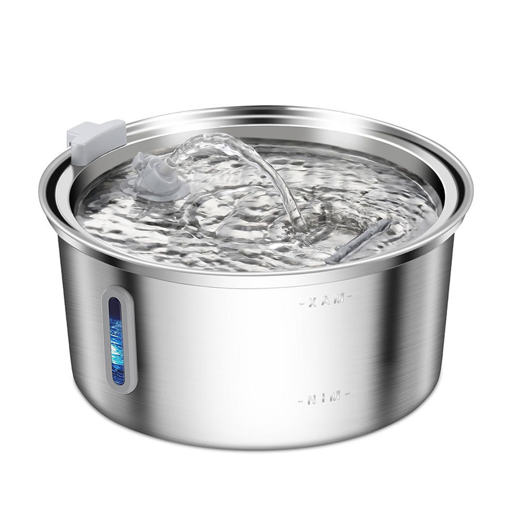 Fábrica directa 3.2L agua de acero inoxidable para mascotas filtración de carbón activado circulación automática silenciosa alimentador de agua para gatos y perros