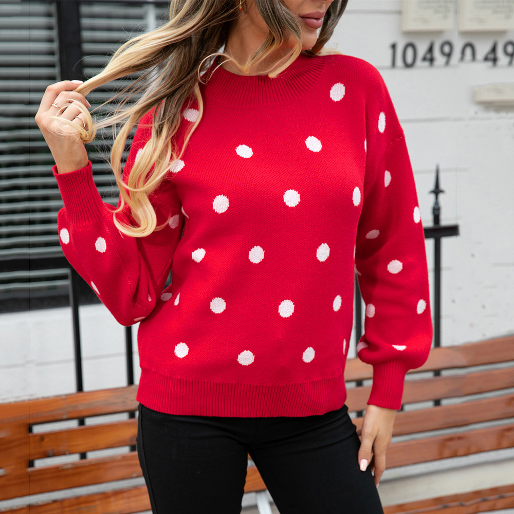Suéter de punto con lunares de talla grande, novedad de primavera 2026, moda de comercio exterior europeo y americano, superventas transfronterizo en Amazon image 3
