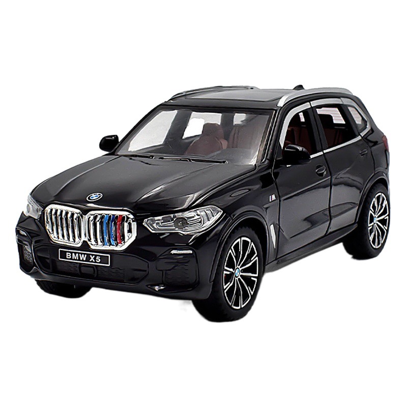 1:24x5 modelo de aleación de simulación Tire hacia atrás el sonido y la luz de seis puertas niño coche de juguete boutique adornos al por mayor