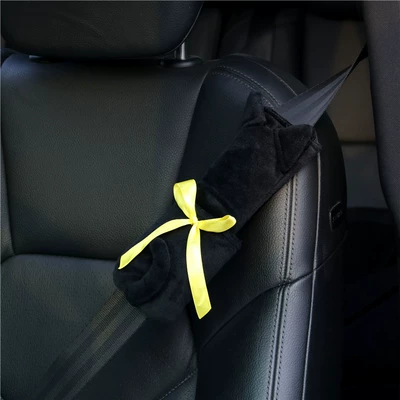 Cover Shoulder Pads Wholesale, Seat belt shoulder pad - back-view-cat-black-227cm