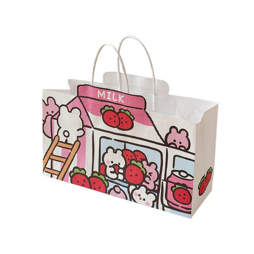 Tengyi Cute Rabbit Cloud Store Paper Bag Tote Shopping Bag Packaging Bag Gift Bag Storage Bag Gift Wrapping