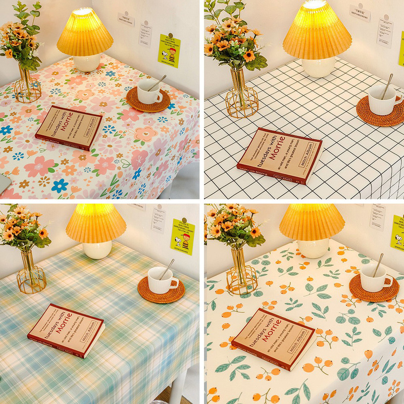 Ins Style Fresh Student Flannel Tablecloth Desk Bedside Table Coffee Table Cover Internet Celebrity Photo Background picnic cloth