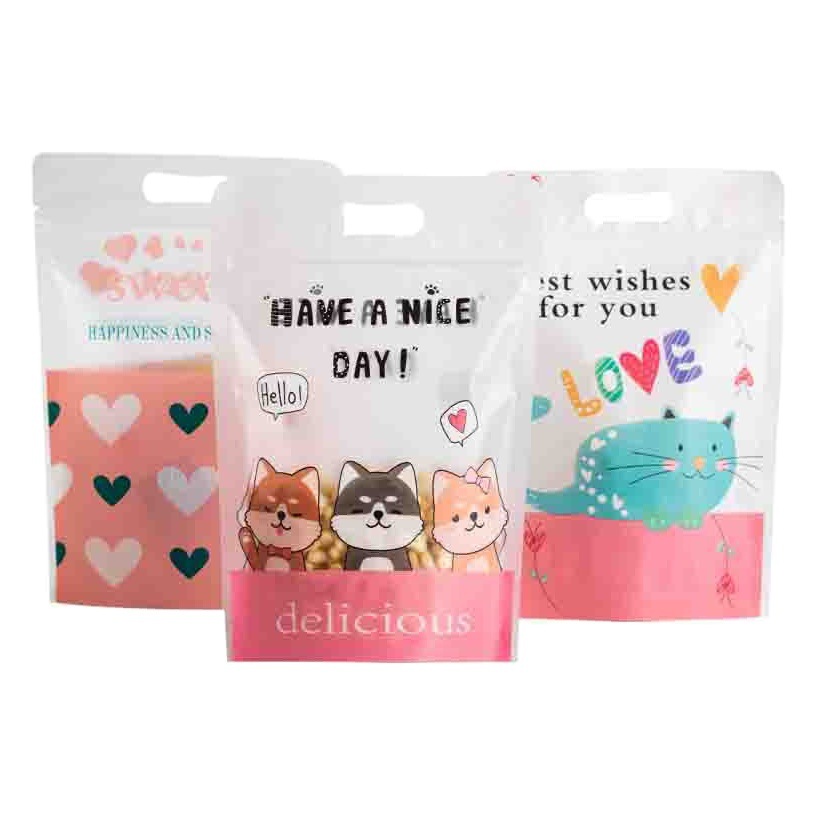 Bolsa de cremallera autosellante transparente galleta pastel de Luna turrón copo de nieve de dibujos animados bolsa crujiente Cookie Candy bolsa de embalaje 50