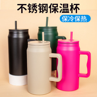 Stainless Steel Thermos Cup, Giant Ton-Ton Bucket, High-Looking, Simple Outdoor Ice Cup with Handle, Portable Car Cup