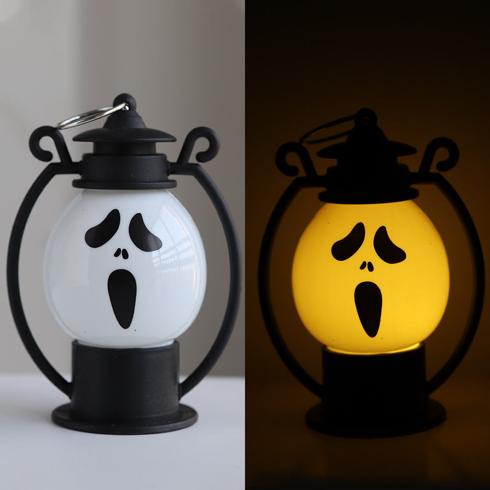 Linternas de calabaza portátiles de Halloween, nuevos accesorios de diseño de atmósfera transfronteriza, decoración de lámparas de aceite pequeñas, linternas nocturnas, linternas