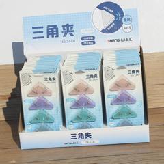 上汇5880キャンディー色透明三角クリップカラー角クリップ収納試験用紙クリップ書類クリップオフィスクリップ