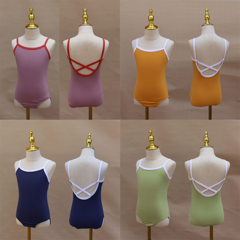 子供のダンス服の女の子の夏のストラップの連体服の幼児の練習の体操服のバレエの試験級の演出の形の服|undefined
