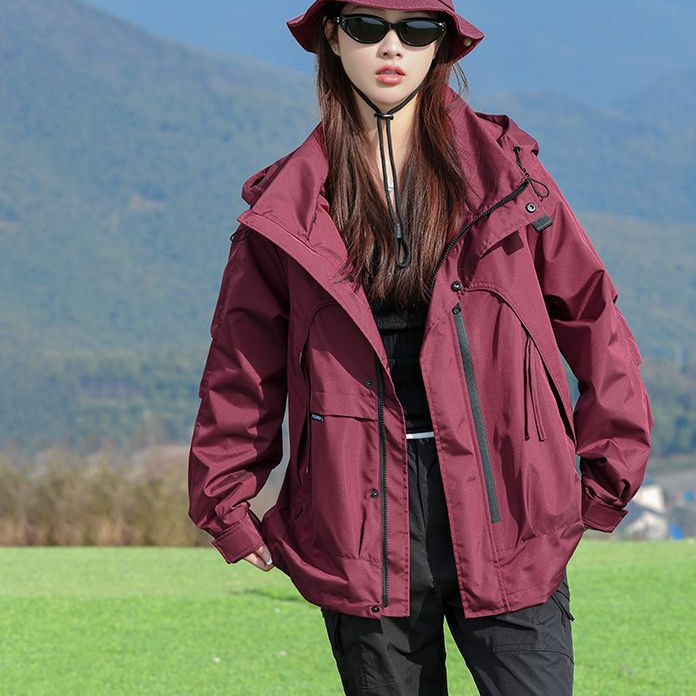 Spring and Autumn Jacket Women's Suit Women's Fashion Soft Shell Mountaineering Suit Hooded 2025 Thin Jacket Outdoor Large Size Jacket Spring and Autumn Jacket Women's Suit Women's Fashion Soft Shell Mountaineering Suit Hooded 2025 Thin Jacket Outdoor Large Size Jacket