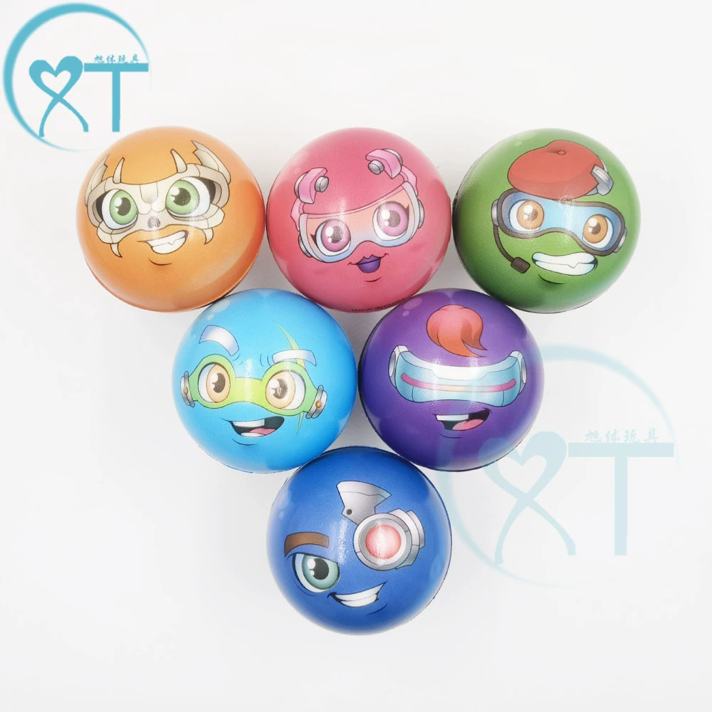 Новый 63 мм мультфильм меха игрушка ПУ пены мяч декомпрессионные вентиляционные игрушки ПУ выражение сцепление мяч логотип печать