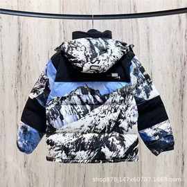 蒙口羽绒服立领轻薄Padded Corduroy男女款条纹羊毛拼接夹克外套