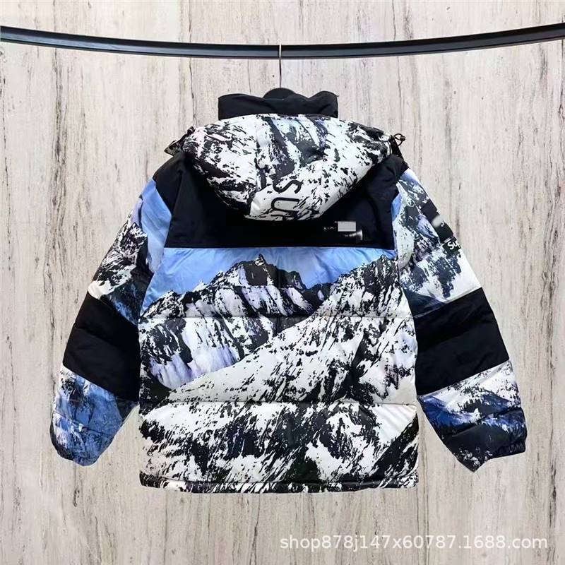 Montage down Jacket with Stand Collar, Lightweight Padded Corduroy, Unisex Striped Wool Patchwork Jacket