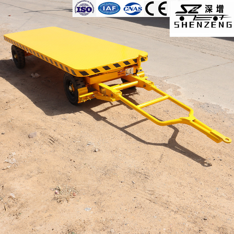 2吨平板拖车 物流中专板车 站台转运平板拖车 串联拖车 叉车拖车